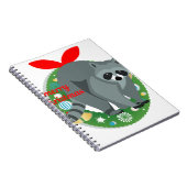 kerst raccoon notitieboek (Rechterzijde)