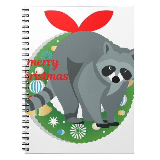 kerst raccoon notitieboek (Voorkant)