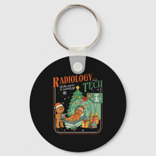Kerst Radiologie Tech Grappige Gingermans Rad Sleutelhanger
