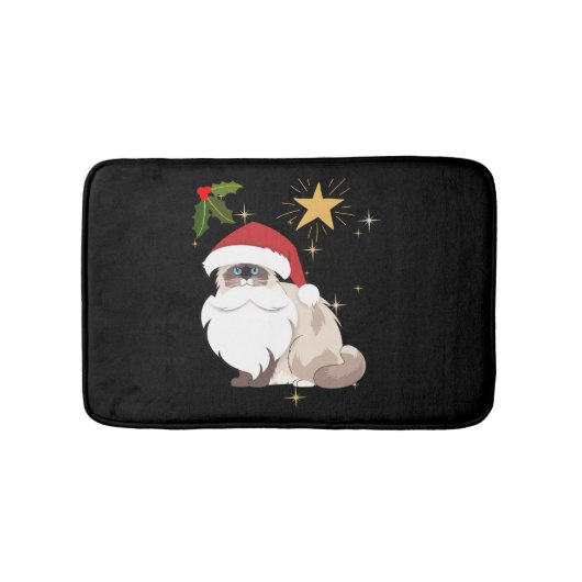 Kerst Ragdoll kat Badmat (Voorkant)