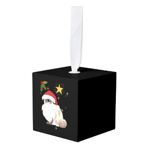 Kerst Ragdoll kat Kubus Ornament