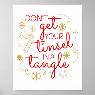 Kerst Raglan 'Tinsel niet in de knoop' Poster