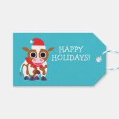 Kerst Reba de Koe Cadeaulabel (Voorkant (Horizontaal))