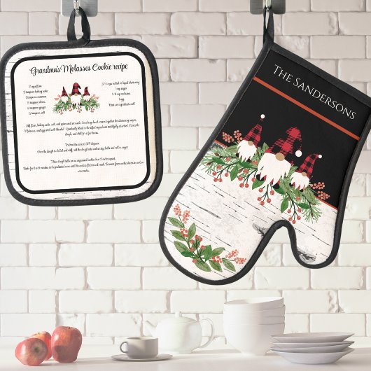 Kerst Recept Keepsake Cookies Gnome Ovenwant & Pannenlap Set