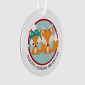 Kerst Red Fox gepersonaliseerde foto Ornament (voorkant)