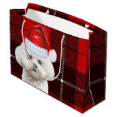 Kerst Red Plaid Coton de Tuleari Hond Vakantie Groot Cadeauzakje (Achterkant Gekanteld)
