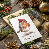 Kerst Red Robin aanpasbaar Feestdagenkaart