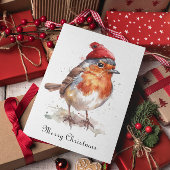 Kerst Red Robin aanpasbaar Feestdagenkaart