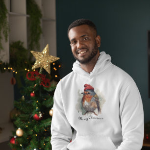 Kerst Red Robin, aanpasbaar Hoodie