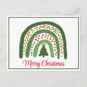 Kerst regenboog glitter rood goud groen briefkaart (Voorkant)