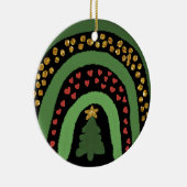 Kerst regenboog glitter rood goud groen keramisch ornament (Rechts)