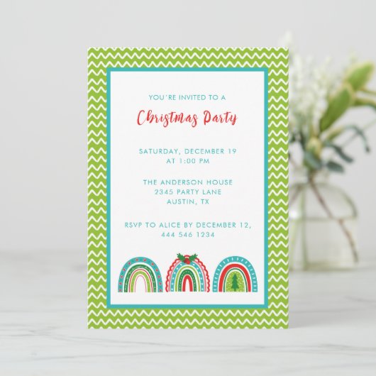 KERST REGENBOOG KAART (Staand voorkant)