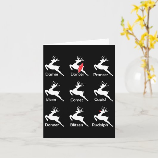 Kerst Reindeer Danser Ballet Ballerina Dans T Kaart (Gele Bloem)