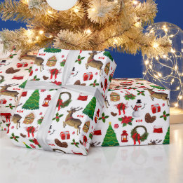 Kerst Reindeer Sneeuwmannen Kerstcadeaus Cadeaupapier