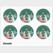 Kerst religieuze kerstster van Bethlehem Ronde Sticker (Vel)