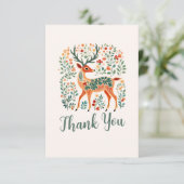 Kerst rendier Baby shower 'Oh Deer' Bedankkaart (Staand voorkant)
