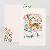 Kerst rendier Baby shower 'Oh Deer' Bedankkaart (Voorkant / Achterkant)