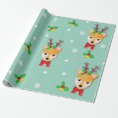 Kerst Rendier Cadeaupapier (Uitgerold)
