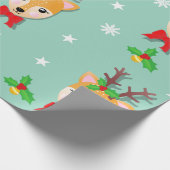 Kerst Rendier Cadeaupapier (Hoek)