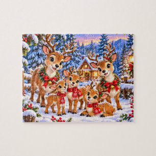 Kerst Rendier Familie Legpuzzel