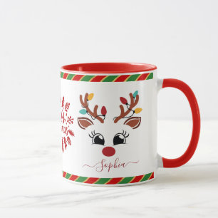 Kerst rendier Gezicht Vakantie Cadeaus Mok