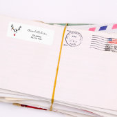 Kerst rendier grappig modern adres terug etiket