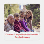 Kerst rendier huis foto Square Ornament (Achterkant)