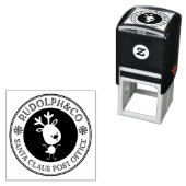 Kerst rendier Kerstman Postkantoor Zelfinktende Stempel (In situ)