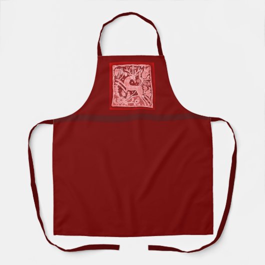 Kerst Rendier Lace Patchwork Schort (Voorkant)