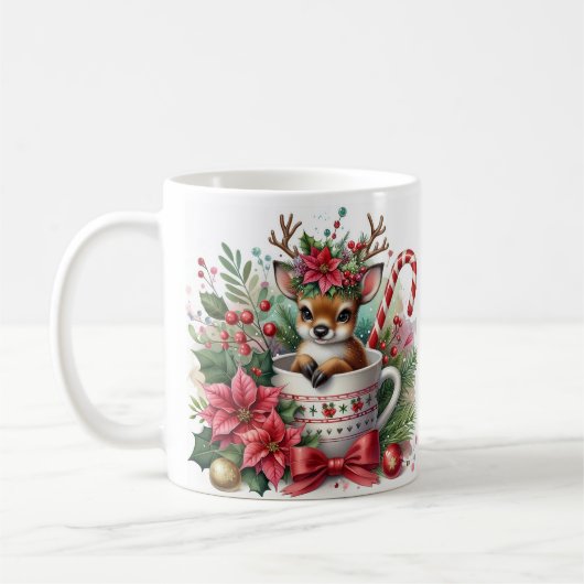Kerst Rendier Mok (Links)