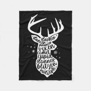 Kerst Rendier Namen Cute Vakantie Rudolph Vrouw Fleece Deken