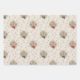 Kerst rendier & plaid inpakpapier vel