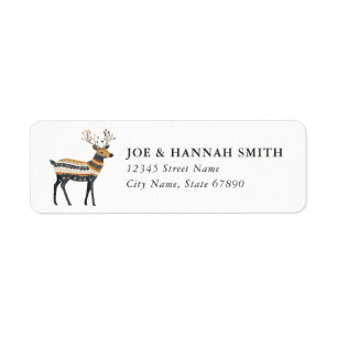 Kerst Rendier Retouradreslabels Etiket