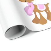 Kerst Rendier Roze Blauw Geslacht Reveal Party Cadeaupapier (Rol Hoek)