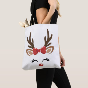 Kerst Rendier Schattig Vakantie Winter Draagtas
