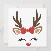 Kerst Rendier Schattig Vakantie Winter Feestdagenkaart (Voorkant)