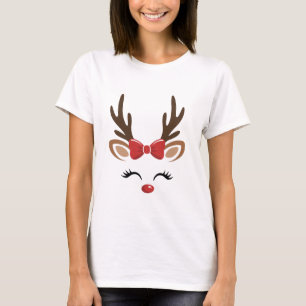 Kerst Rendier Schattig Vakantie Winter T-shirt