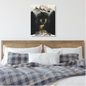 Kerst Rendier & Sleigh Canvas Muurkunst (Insitu (Slaapkamer))