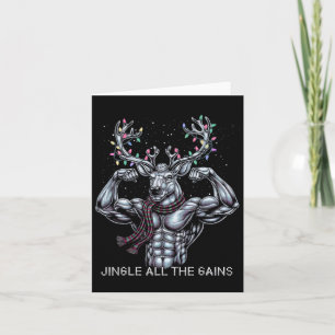 Kerst rendier sportschool workout jingle alle wins kaart