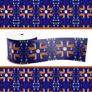 Kerst Rendieren Blau Naadloos Patroon Lint