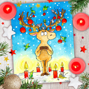 Kerst Rendieren Briefkaart