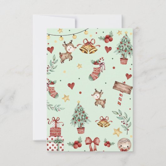 Kerst rendieren feest bedankkaart (Achterkant)