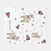 Kerst rendieren Petten rustiek gepersonaliseerd Fleece Deken (Voorkant (Horizontaal))