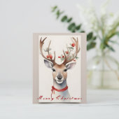 Kerst rendieren Waterverf Briefkaart (Staand voorkant)