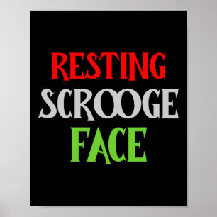 Kerst Resten Scrooge Gezicht Grappige Mannen Vrouw Poster