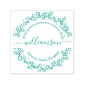 Kerst retour adres Elegant Script Holly Zelfinktende Stempel (Design)