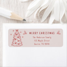 Kerst Retouradreslabels Roze