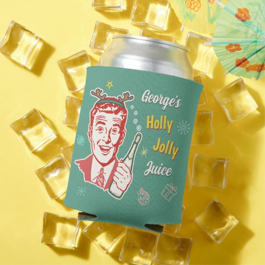 Kerst Retro 50s Holly Jolly Juice Grappig Custom Blikjeskoeler (Insitu Zomer)
