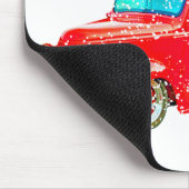 Kerst Retro Auto Vakantie Muismat (Hoek)