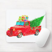 Kerst Retro Auto Vakantie Muismat (Met muis)